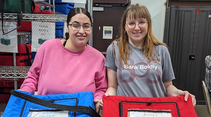 BOS employees volunteer to deliver meals for Senior Services of Central Illinois.